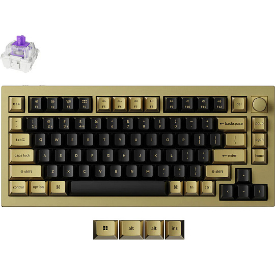Keychron Q1 HE Gateron Double-Rail Nebula bezdrátová herní klávesnice (US) měděná