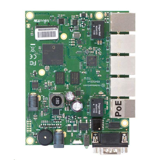 MikroTik RouterBOARD RB450Gx4, quad-core 716MHz ARM CPU, 1GB RAM, 5x LAN, vč. L5 licence