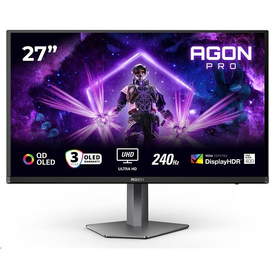 AOC MT 27" AG276UZD - 3840x2160,QD-OLED,240Hz,2xHDMI,1xDP,USBhub,USB-C,PD,Repro,Pivot