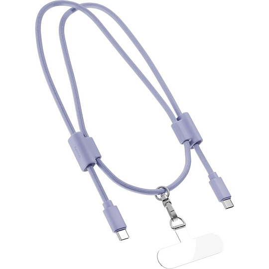 Epico šňůrka na telefon s USB-C na USB-C kabelem fialová