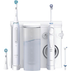 Oral-B Oral Health Center + iO Series 4 White set elektrického zubního kartáčku a ústní sprchy, bílá Oral-B Oral Health Center + iO Series 4 White set elektrického zubního kartáčku a ústní sprchy, bílá