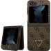 Guess 4G PU Leather Triangle kryt Samsung Galaxy Z Flip5 hnědý