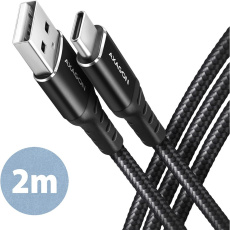 AXAGON BUCM-AM20AB kabel USB-C - USB-A 2m černý