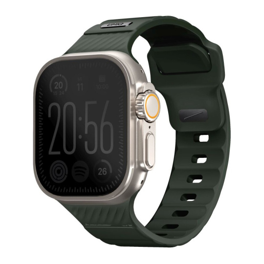 UNIQ Stride FKM Rubber voděodolný řemínek Apple Watch 49/45/44/42mm tmavě zelený