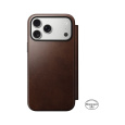 Nomad Modern Leather Folio (Horween) MagSafe kožené pouzdro iPhone 17 Pro Max Rustic Brown
