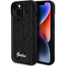 Guess Sequin Script Logo kryt iPhone 15 Plus černý