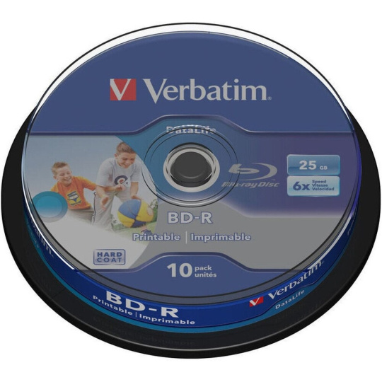 VERBATIM BD-R SL Datalife HTL (10 ks) Blu-Ray/Spindle/6x/25GB 