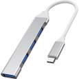 PremiumCord 4v1 USB-C Hub stříbrný