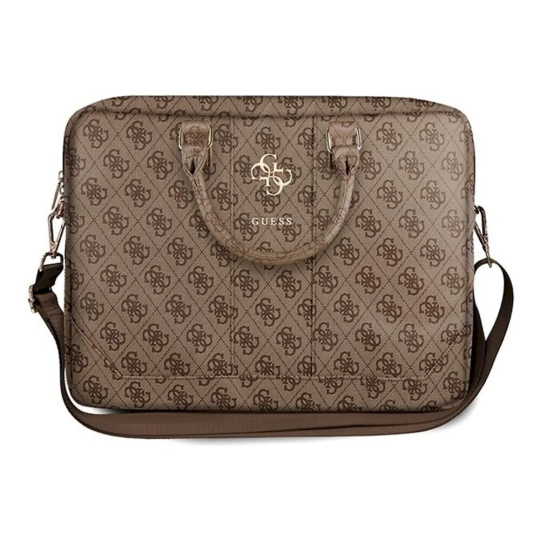Guess PU 4G Metal Logo brašna pro 15/16" Macbook/notebook hnědá