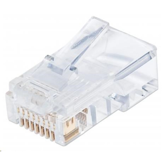 Intellinet konektor RJ45, Cat5e, UTP, 50µ, drát i lanko, 100 ks v nádobě