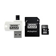 GOODRAM microSDHC karta 16GB M1A4 All-in-one (R:100/W:10 MB/s), UHS-I Class 10, U1 + Adapter + OTG card reader/čtečka