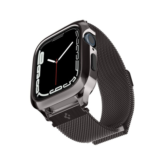 Spigen Metal Fit Pro řemínek s pouzdrem Apple Watch 9/8/7 (45mm) grafitový