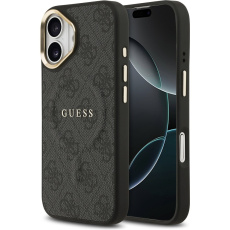 Guess PU Leather 4G Gold Frame MagSafe kryt iPhone 17 černý