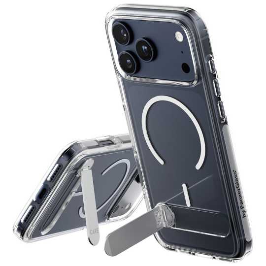 PanzerGlass® CARE Kickstand kryt s MagSafe Apple iPhone 17 Pro Max stříbrný/bílý