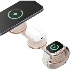 ENERGEA AluMag Trio 3v1 Foldable (Qi2) hliníková MagSafe nabíječka 15W zlatá ENERGEA AluMag Trio 3v1 Foldable (Qi2) hliníková MagSafe nabíječka 15W zlatá