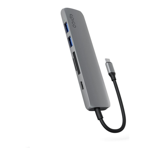 Epico 6v1 hliníkový hub 8K s USB-C hvězdně vesmírně šedý Epico 6v1 hliníkový hub 8K s USB-C hvězdně vesmírně šedý