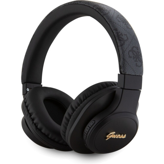 Guess PU Leather 4G Tone on Tone Script Logo BT5.3 Stereo Headphone černé