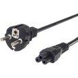 PremiumCord Kabel síťový 230V k notebooku 2m, trojlístek "Mickey Mouse", rovná zástrčka