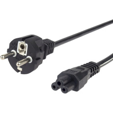 PremiumCord Kabel síťový 230V k notebooku 2m, trojlístek "Mickey Mouse", rovná zástrčka