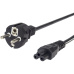 PremiumCord Kabel síťový 230V k notebooku 2m, trojlístek "Mickey Mouse", rovná zástrčka