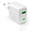 PURO MiniPro GaN nabíječka s USB-C/USB-A (65W) bílá