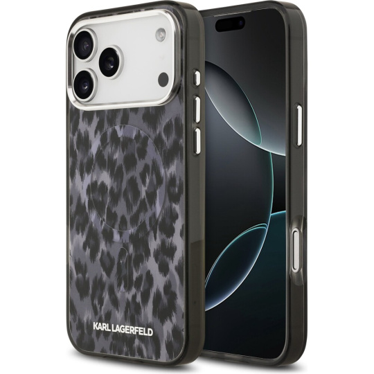 Karl Lagerfeld IML Leopard MagSafe Zadní Kryt pro iPhone 17 Pro Max šedý Karl Lagerfeld IML Leopard MagSafe Zadní Kryt pro iPhone 17 Pro Max šedý