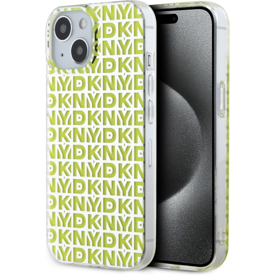 DKNY PC/TPU Repeat Pattern kryt iPhone 15 žlutý