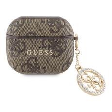 Guess 4G Script PC/PU Charm pouzdro pro AirPods 3 hnědé