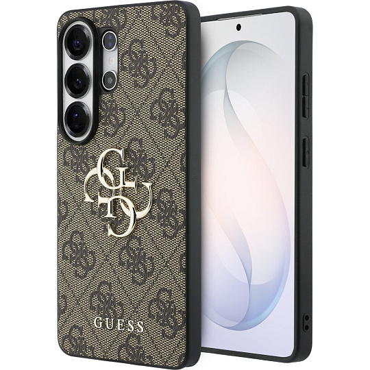 Guess PU 4G Metal Logo kryt Samsung Galaxy S26 Ultra hnědý
