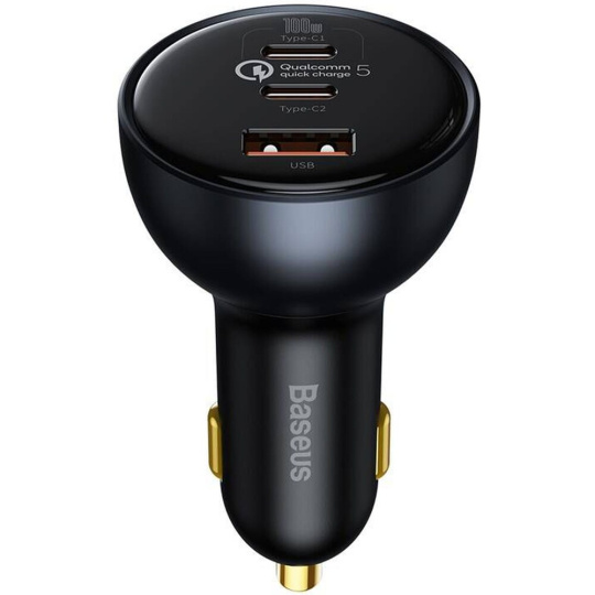 Baseus Nabíječka do auta 1x USB-A 2x USB-C Quick Charge 5 160W šedá + kabel USB-C