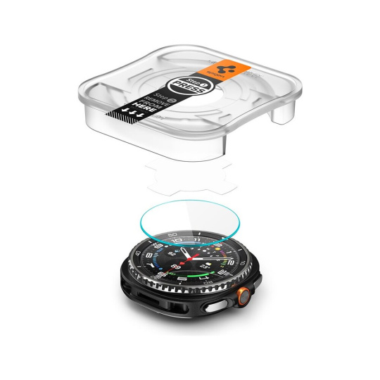 Spigen Glass tR EZ Fit 2 Pack sklo Galaxy Watch8 Classic (46mm) čiré (2 ks)