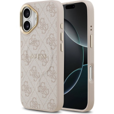 Guess PU Leather 4G Gold Frame MagSafe kryt iPhone 17 růžový Guess PU Leather 4G Gold Frame MagSafe kryt iPhone 17 růžový