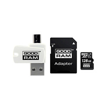 GOODRAM microSDXC karta 128GB M1A4 All-in-one (R:100/W:10 MB/s), UHS-I Class 10, U1 + Adapter + OTG card reader/čtečka GOODRAM microSDXC karta 128GB M1A4 All-in-one (R:100/W:10 MB/s), UHS-I Class 10, U1 + Adapter + OTG card reader/čtečka
