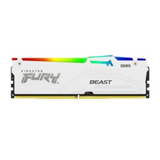 KINGSTON DIMM DDR5 16GB 6000MT/s CL40 FURY Beast Bílá RGB XMP