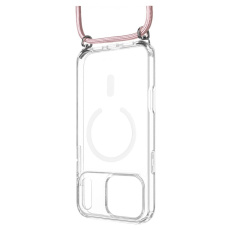 FIXED MagPure Neck kryt s růžovou šňůrkou na krk pro Apple iPhone 17 Pro