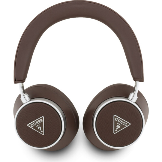 Guess PU Saffiano Triangle Logo ENC Bezdrátová sluchátka hnědá