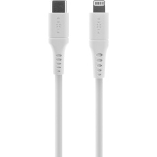 FIXED Liquid silicone kabel USB-C/Lightning (PD), MFi, 2m, bílý