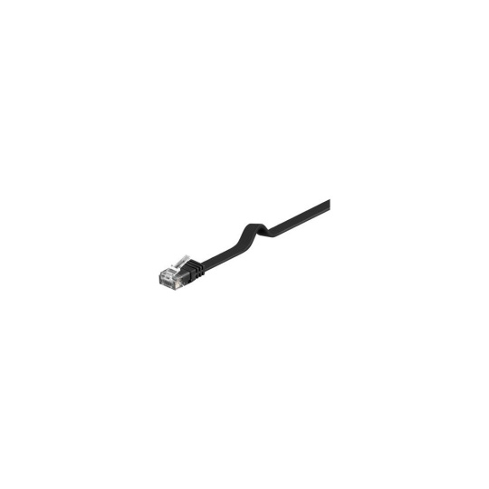 PremiumCord Plochý patch kabel UTP RJ45-RJ45 CAT6 2m černý