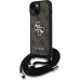 Guess PU 4G Metal Logo Crossbody popruh kryt iPhone 15 hnědý