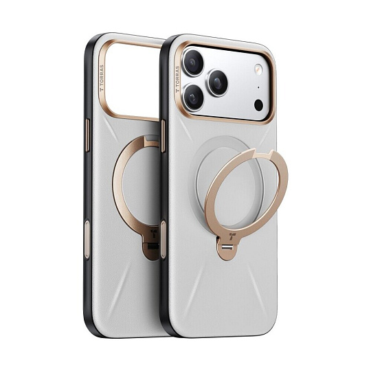 Torras Ostand Q3 VegSkin MagSafe kryt iPhone 17 Pro pearl gray Torras Ostand Q3 VegSkin MagSafe kryt iPhone 17 Pro pearl gray
