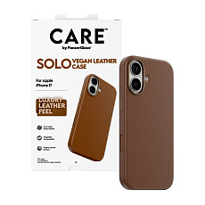 PanzerGlass® CARE SOLO MagSafe kryt z veganské kůže iPhone 17 hnědý