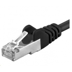 PREMIUMCORD Patch kabel CAT6a S-FTP, RJ45-RJ45, AWG 26/7 0,5m černá