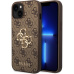 Guess PU 4G Metal Logo kryt iPhone 15 hnědý