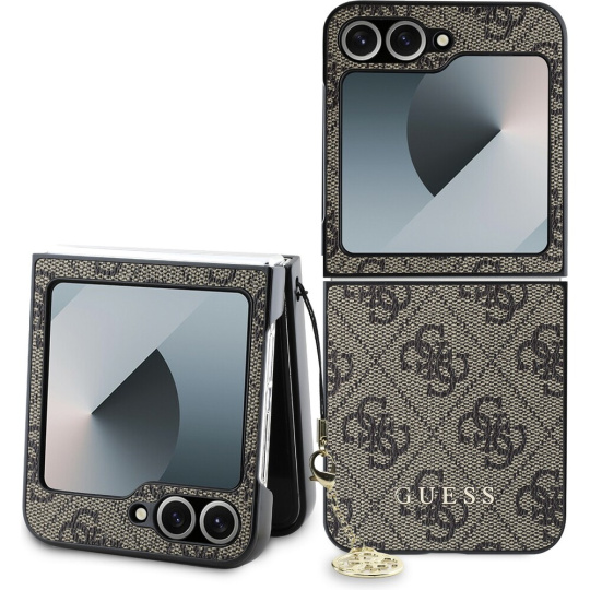 Guess 4G Charm kryt Samsung Galaxy Z Flip 6 hnědý