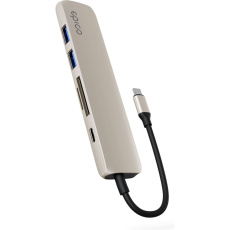 iWant 6v1 hliníkový hub 8K s USB-C hvězdně bílý