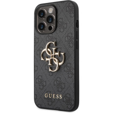 Guess PU 4G Metal Logo kryt iPhone 14 Pro Max šedý