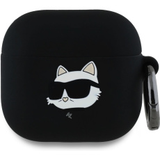 Karl Lagerfeld 3D Logo NFT Choupette Head silikonové pouzdro AirPods 4 černé