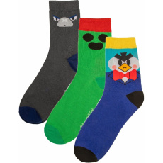 Ponožky Brawl Stars - Spike, Crow & Mr. P 35/45 (3 páry)