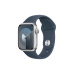 Apple Watch Series 9 41mm Stříbrný hliník s bouřkově modrým sportovním řemínkem S/M