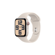Apple Watch SE (2023) Cellular 44mm sportovní silikonový řemínek hvězdně bílý M/L